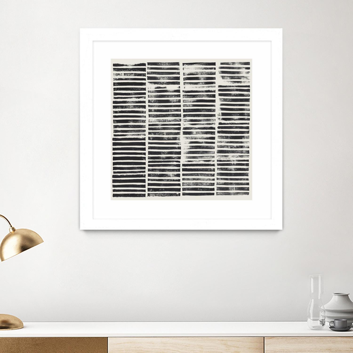 Stripe Block Prints II by Grace Popp on GIANT ART - black abstract