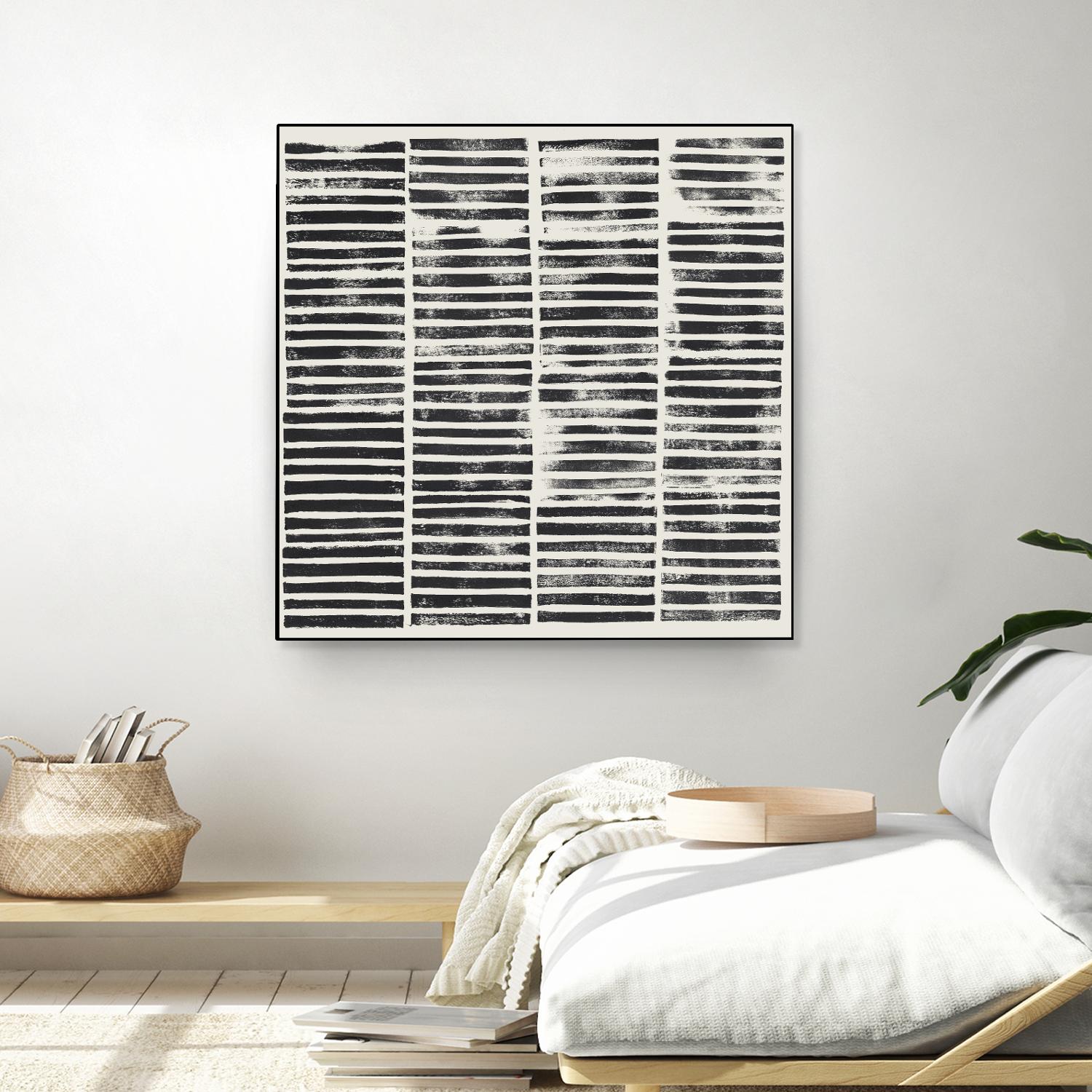 Stripe Block Prints II by Grace Popp on GIANT ART - black abstract