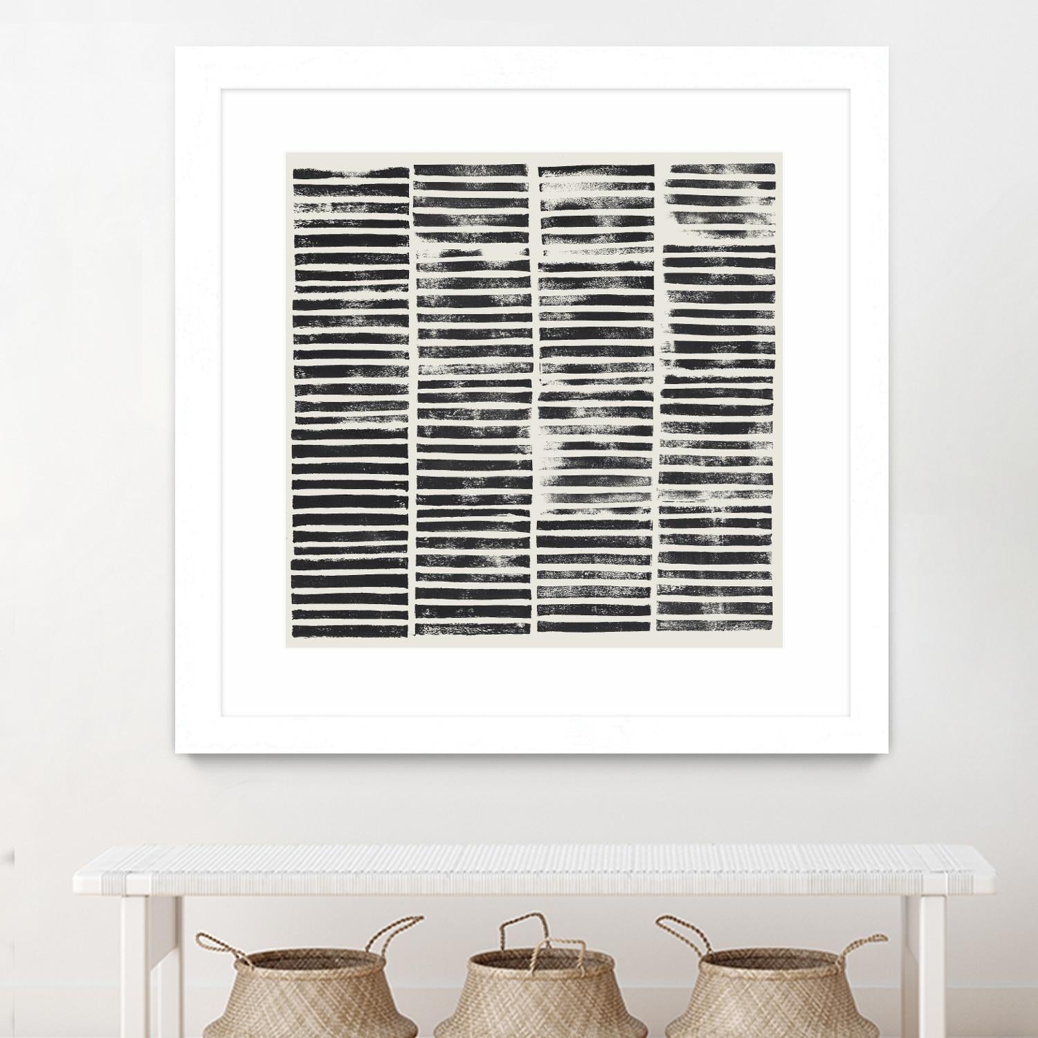 Stripe Block Prints II by Grace Popp on GIANT ART - black abstract