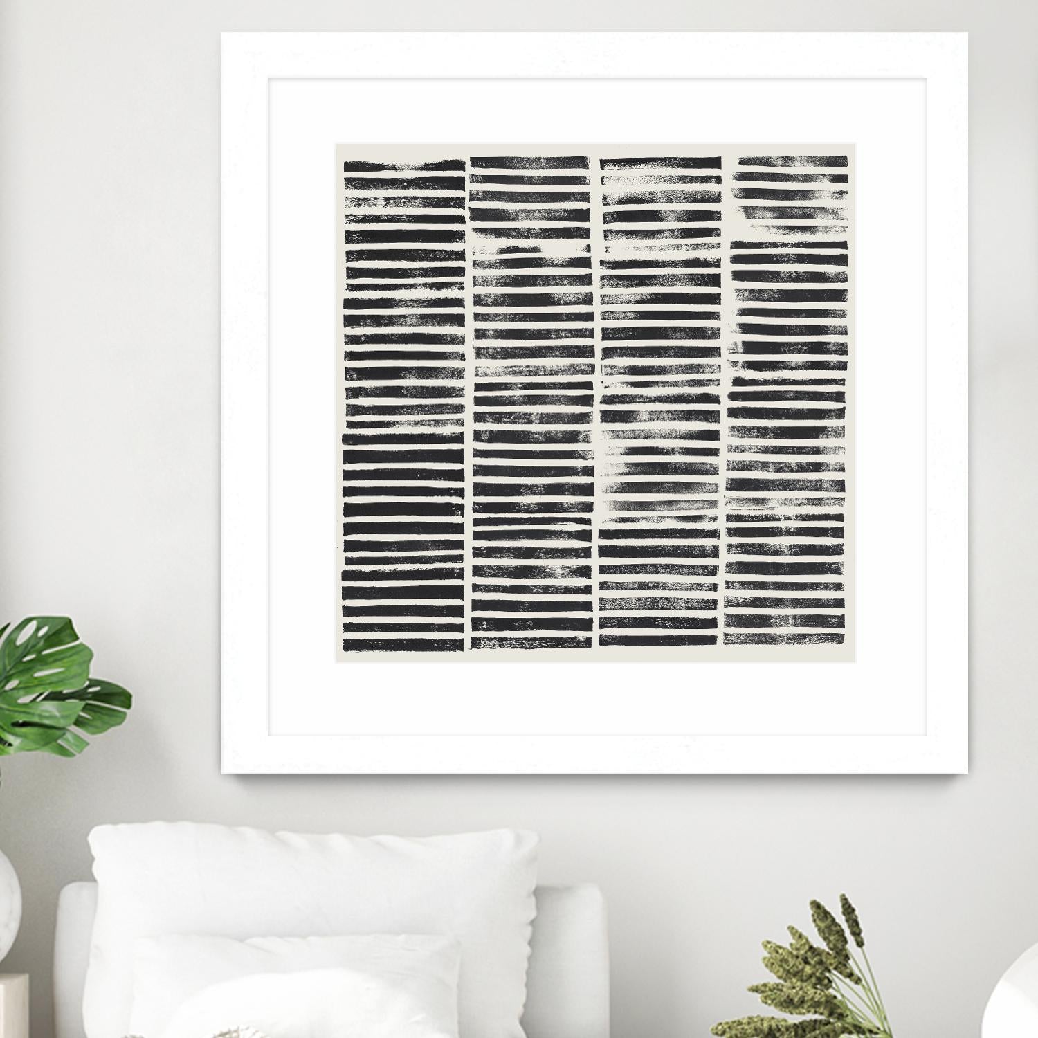 Stripe Block Prints II by Grace Popp on GIANT ART - black abstract