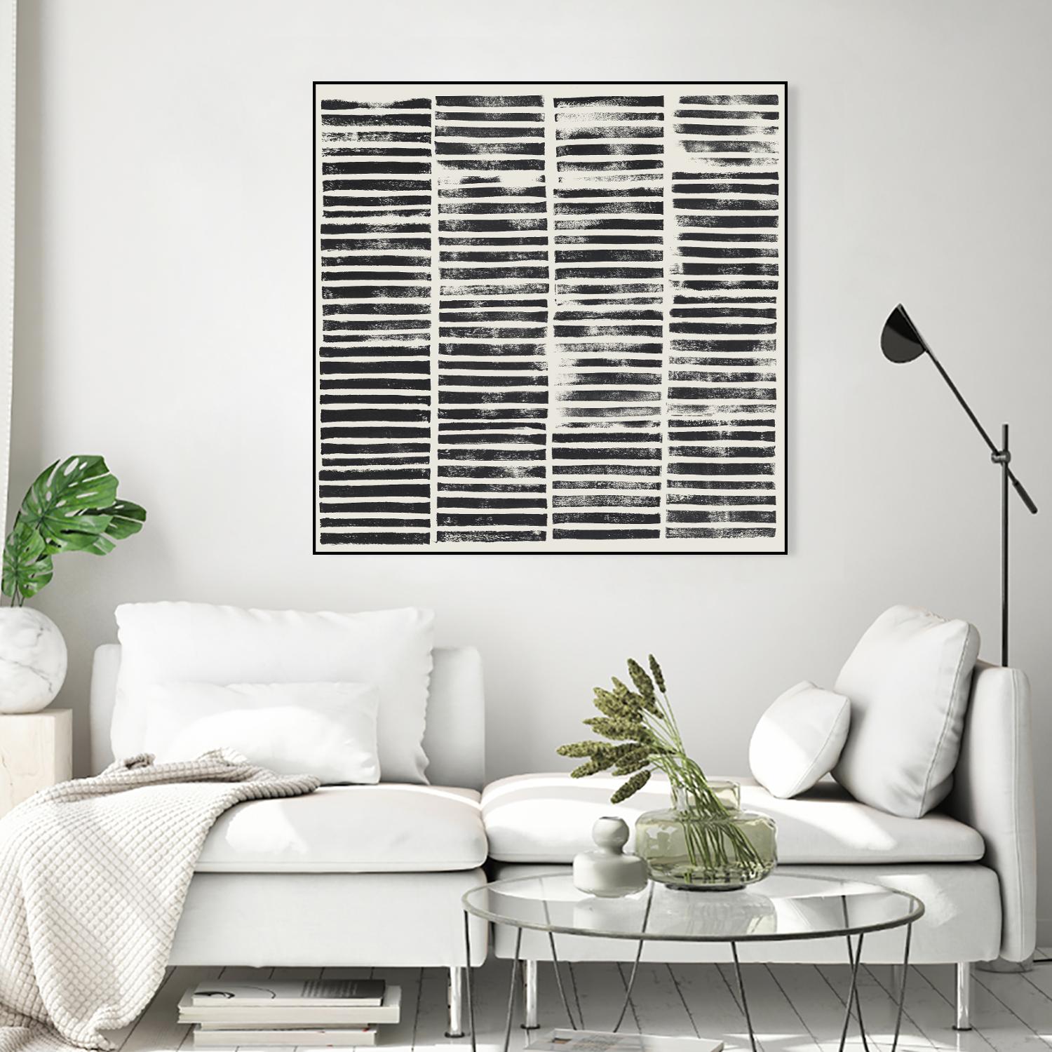 Stripe Block Prints II by Grace Popp on GIANT ART - black abstract