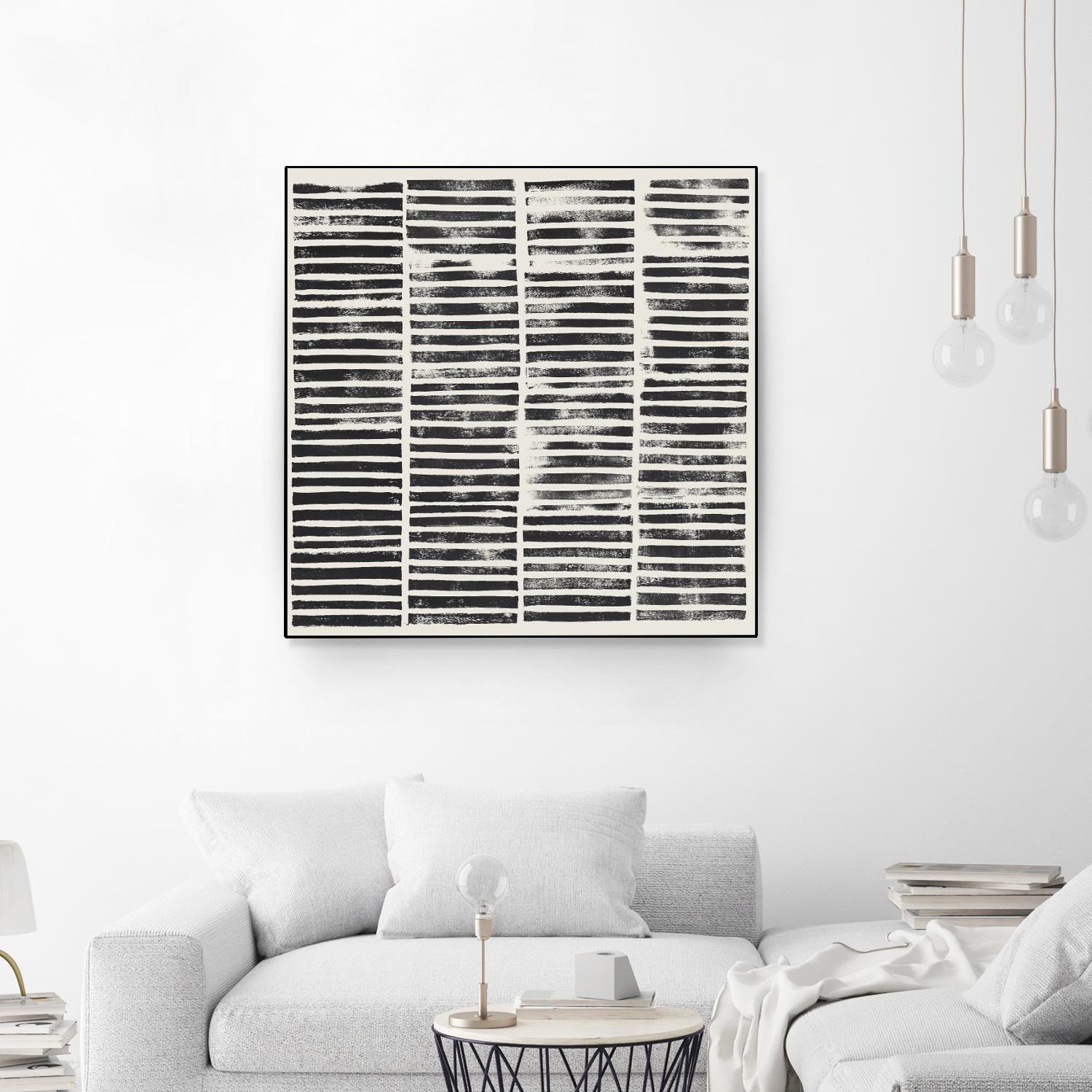 Stripe Block Prints II by Grace Popp on GIANT ART - black abstract