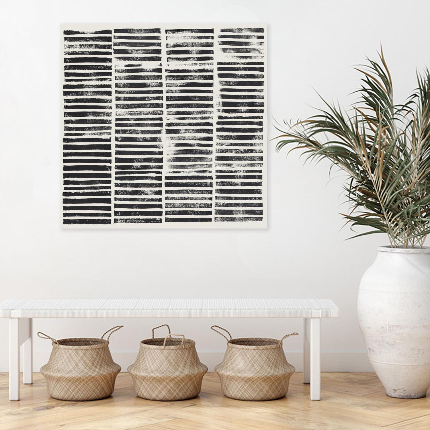 Stripe Block Prints II by Grace Popp on GIANT ART - black abstract
