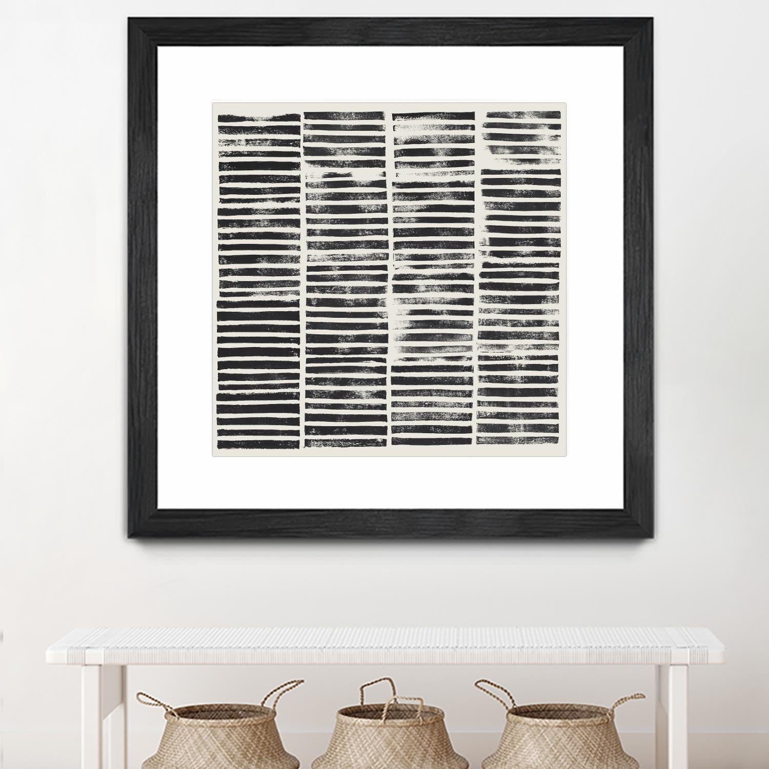 Stripe Block Prints II by Grace Popp on GIANT ART - black abstract
