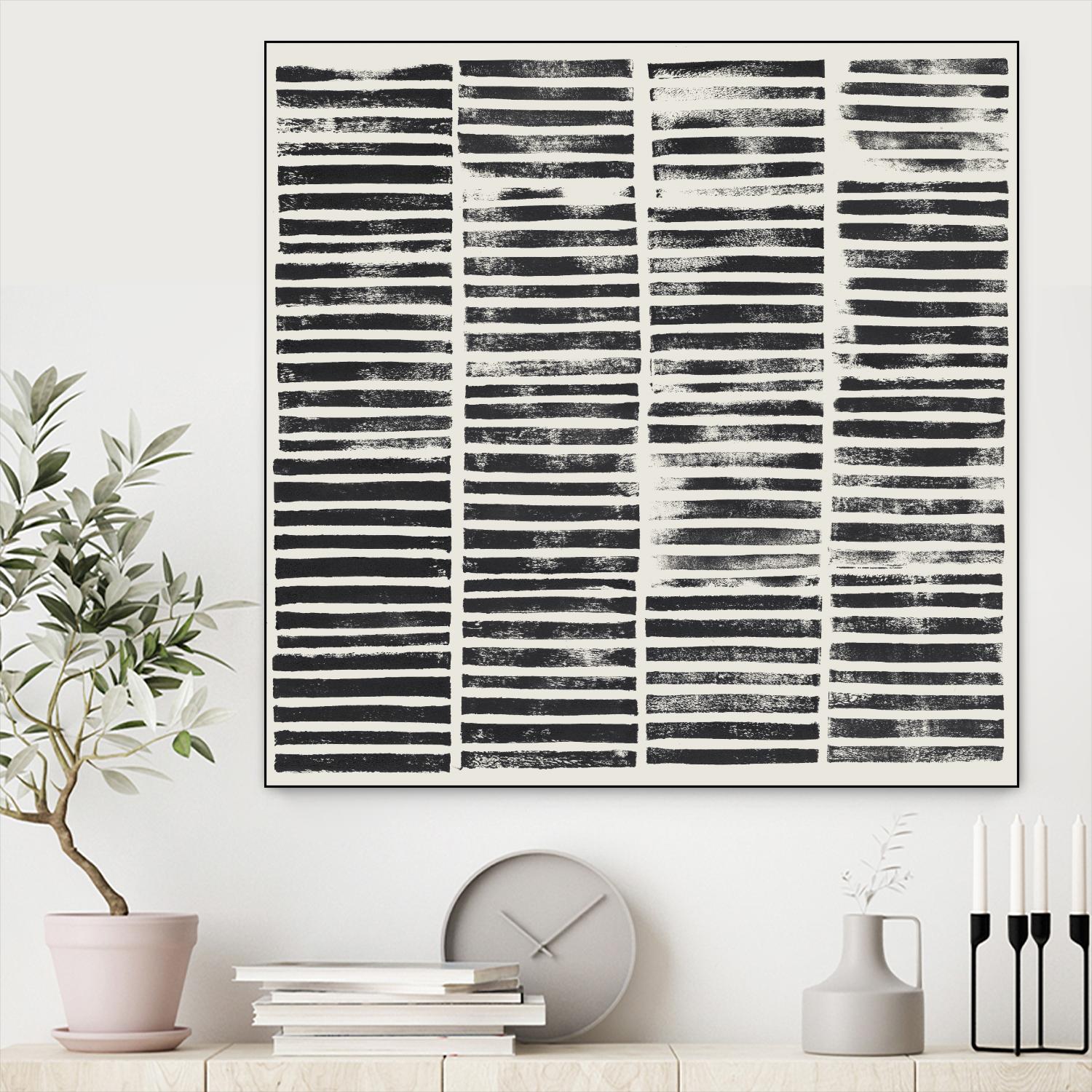 Stripe Block Prints II by Grace Popp on GIANT ART - black abstract