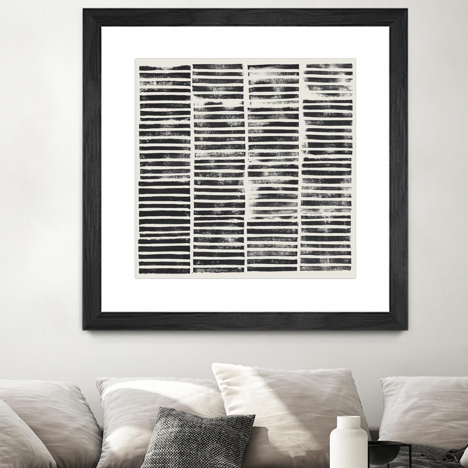 Stripe Block Prints II by Grace Popp on GIANT ART - black abstract
