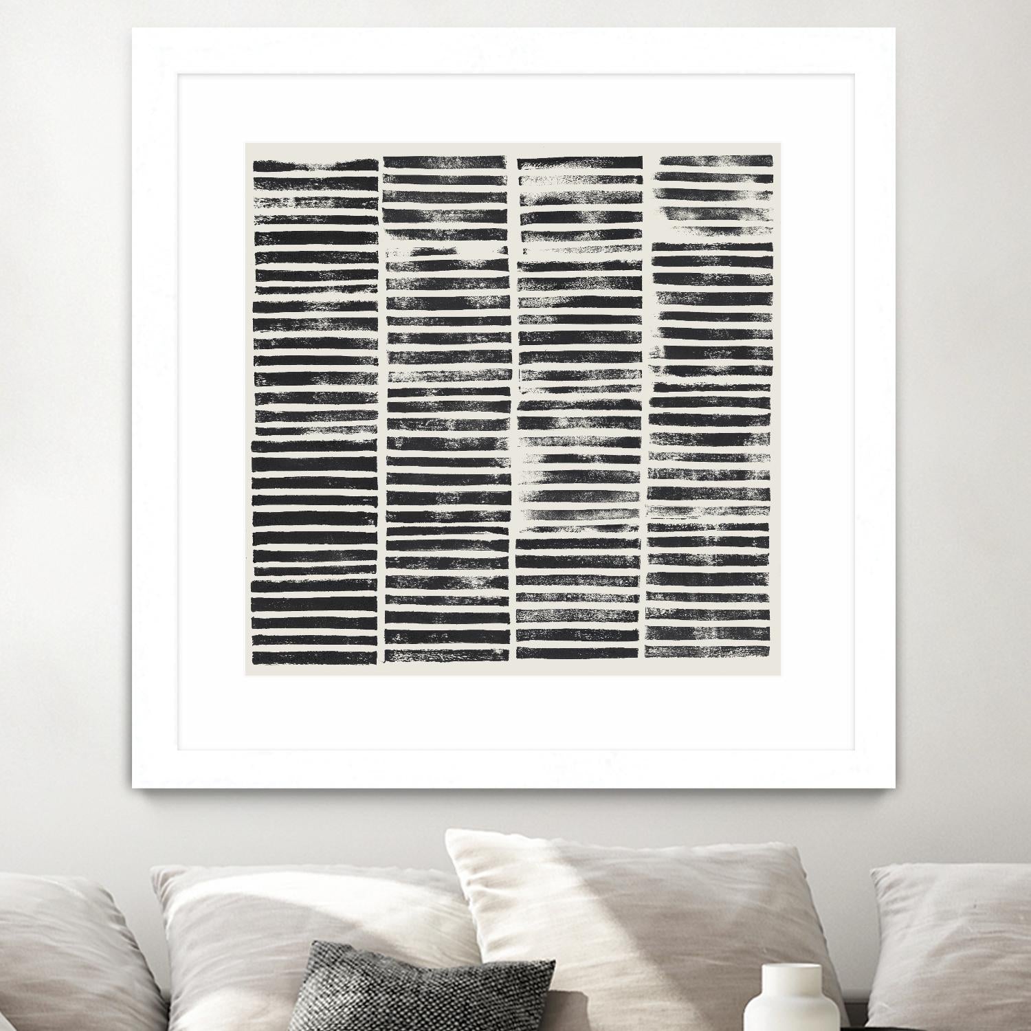 Stripe Block Prints II by Grace Popp on GIANT ART - black abstract