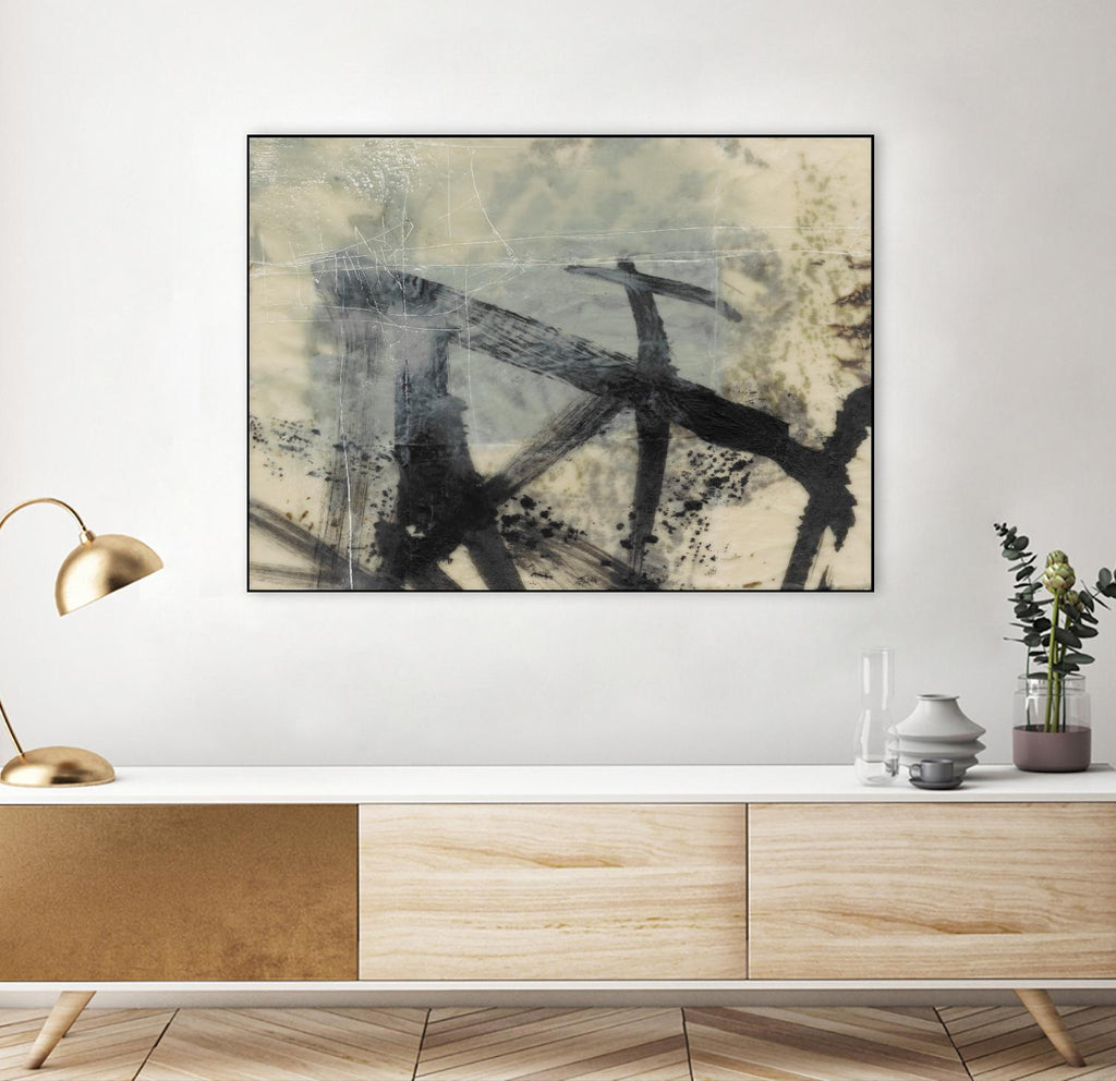 Sumi-e and Wax I by Jennifer Goldberger on GIANT ART - abstract