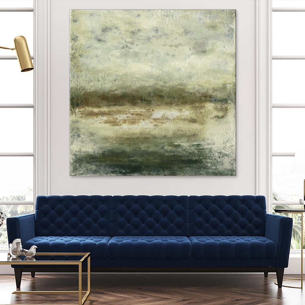 Quiet Marsh IV by Sharon Gordon on GIANT ART - green abstract