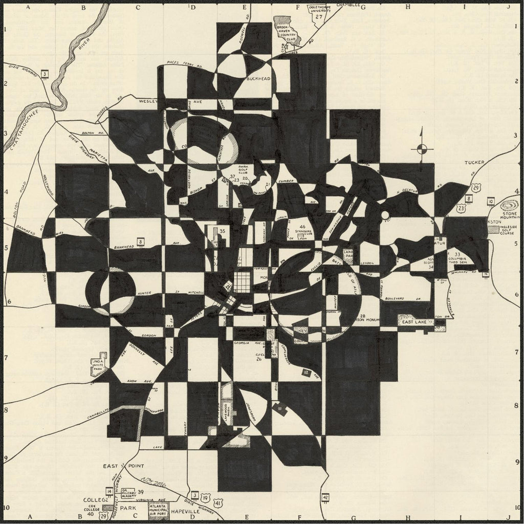 Modern Map of Atlanta by Nikki Galapon on GIANT ART - maps & flags