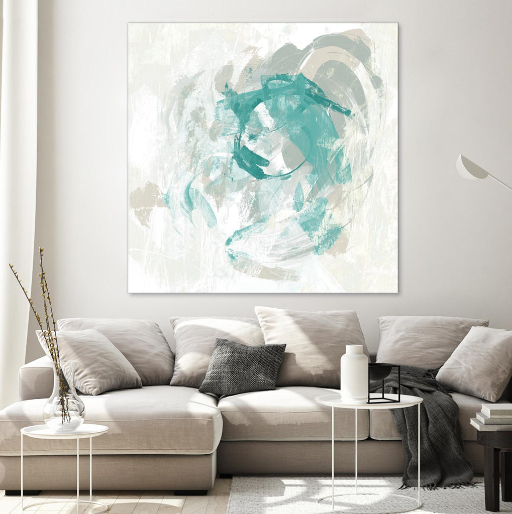 Teal Fog I by June Erica Vess on GIANT ART - green abstract