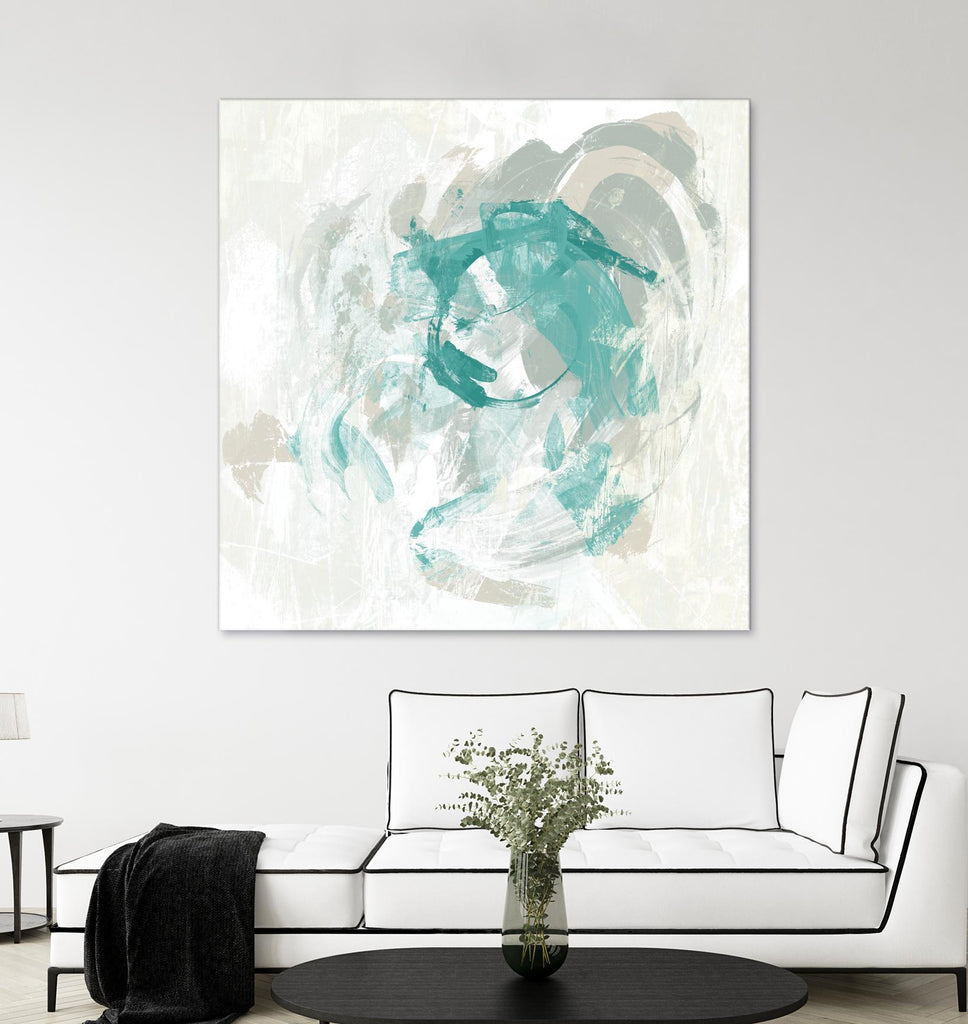Teal Fog I by June Erica Vess on GIANT ART - green abstract