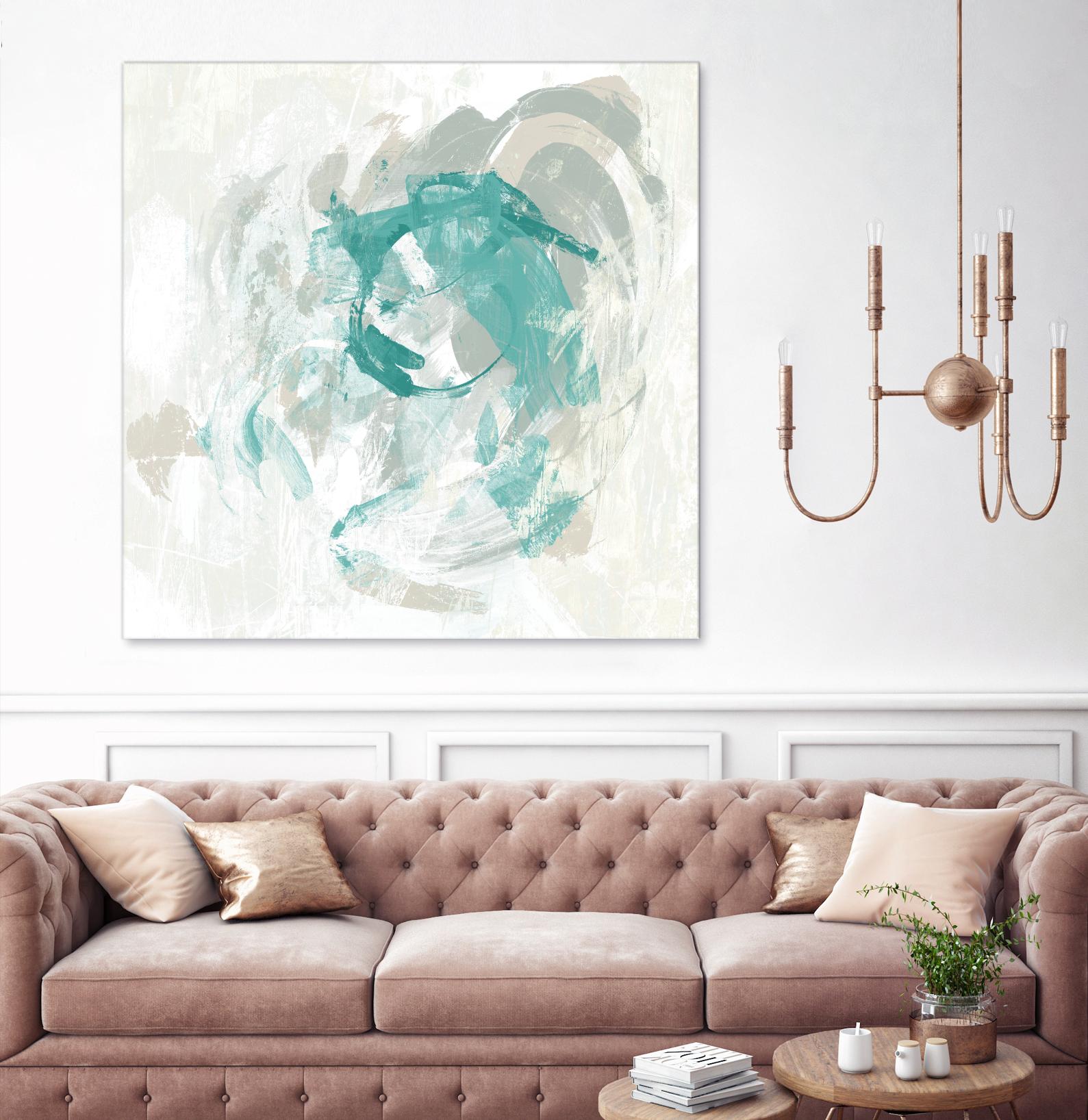 Teal Fog I by June Erica Vess on GIANT ART - green abstract
