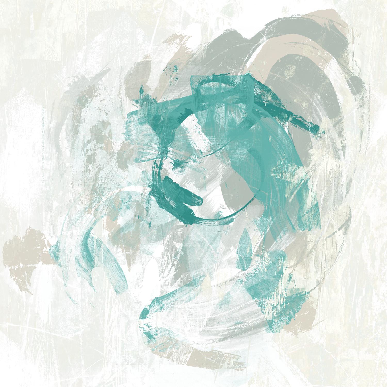 Teal Fog I de June Erica Vess sur GIANT ART - vert abstrait