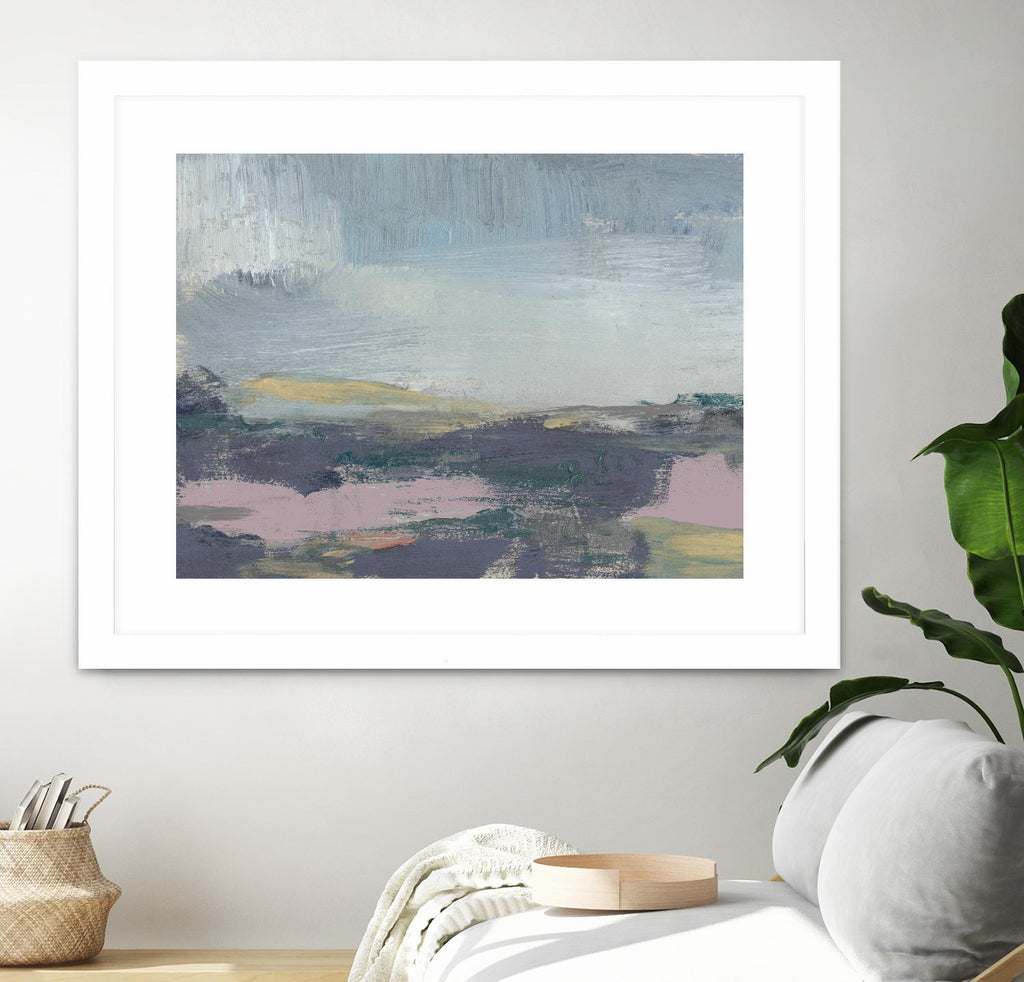 Pretty Horizon I de Jennifer Goldberger sur GIANT ART - scène de mer rose
