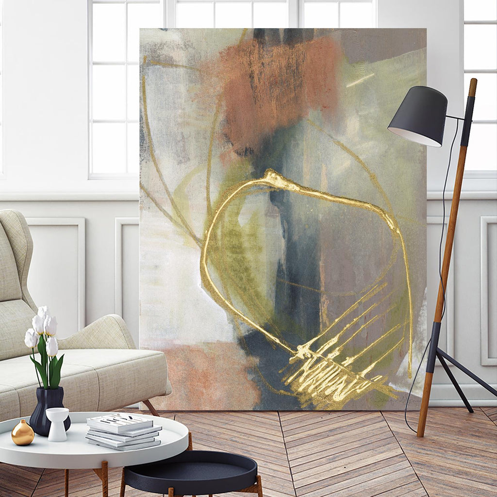 Burnished Loops I by Jennifer Goldberger on GIANT ART - gold abstract