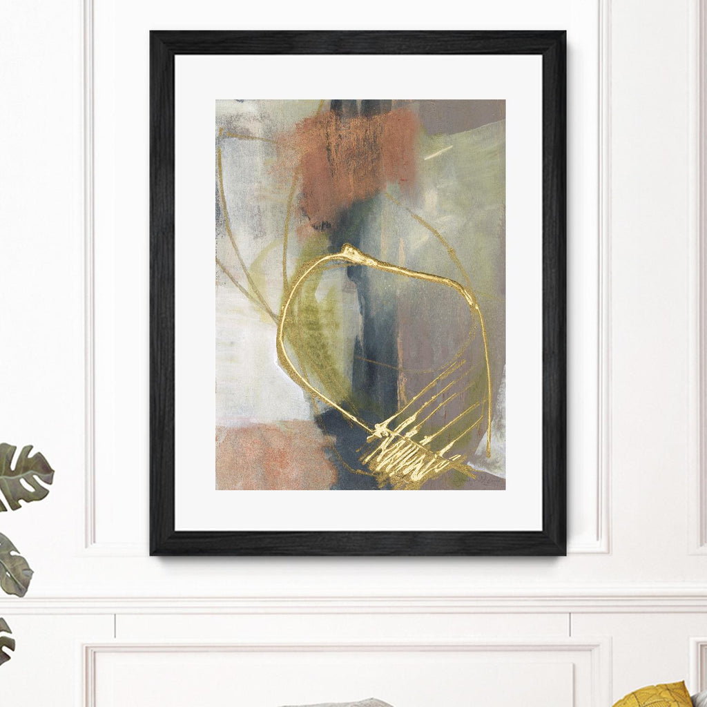 Burnished Loops I by Jennifer Goldberger on GIANT ART - gold abstract