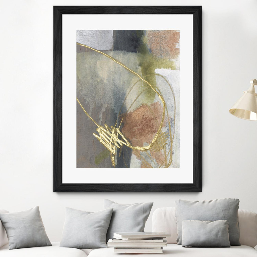 Burnished Loops II by Jennifer Goldberger on GIANT ART - gold abstract