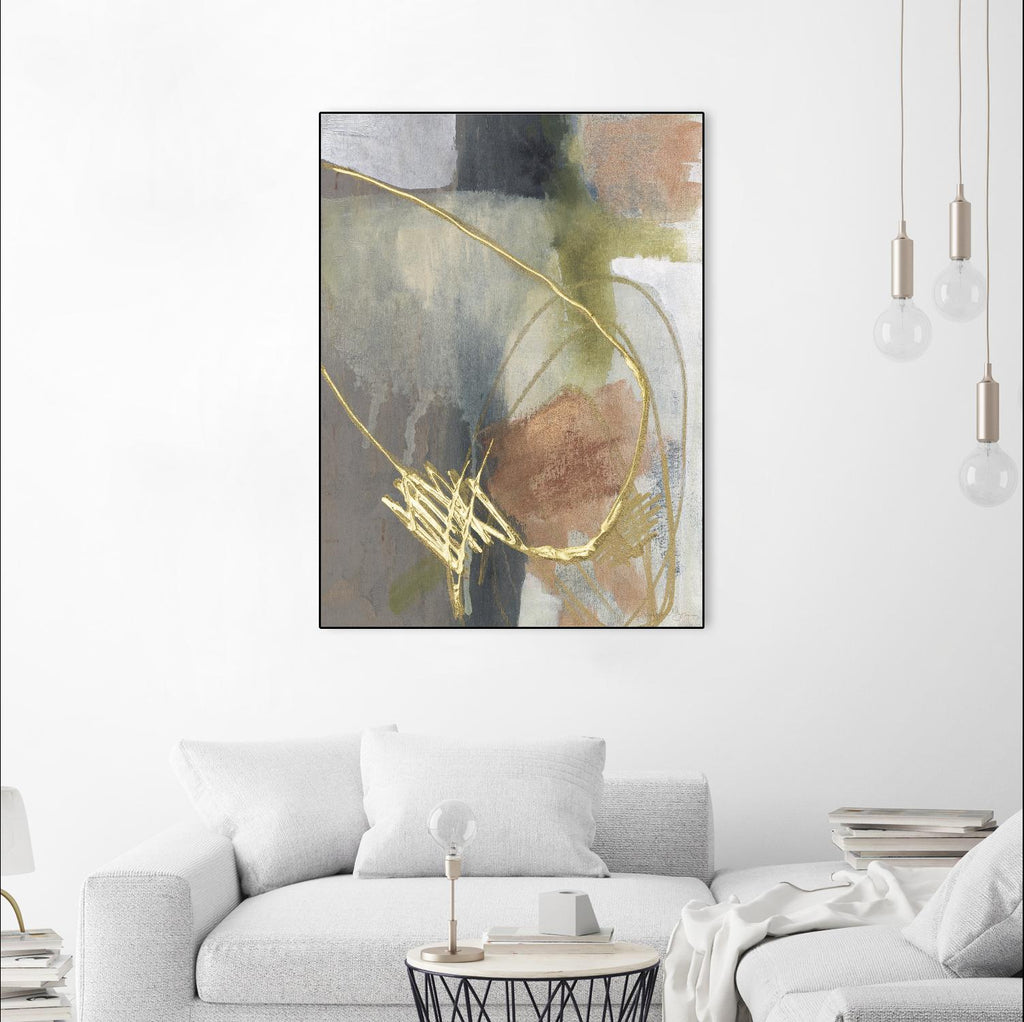 Burnished Loops II by Jennifer Goldberger on GIANT ART - gold abstract