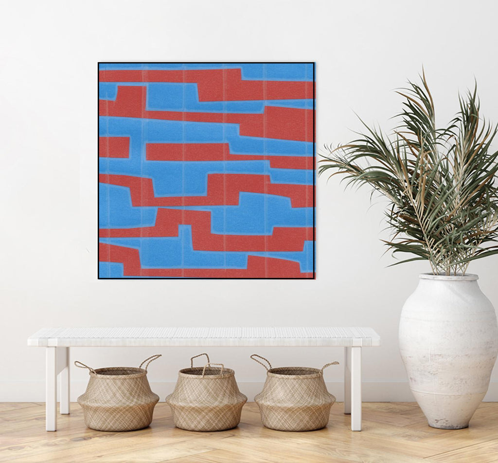 Modern Circuit VIII de Charles McMullen sur GIANT ART - abstrait rouge