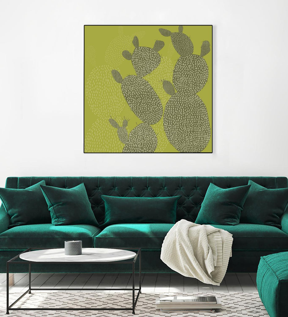 Opuntia II by Chariklia Zarris on GIANT ART - green coastal & tropical abstract
