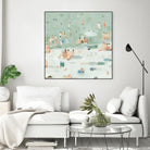 Summer Confetti I by Emma Scarvey on GIANT ART - beige coastal & tropical beach