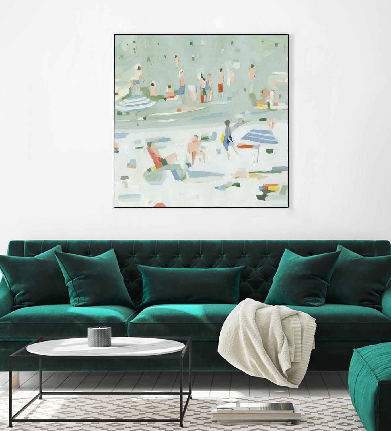 Summer Confetti II by Emma Scarvey on GIANT ART - green coastal & tropical abstract