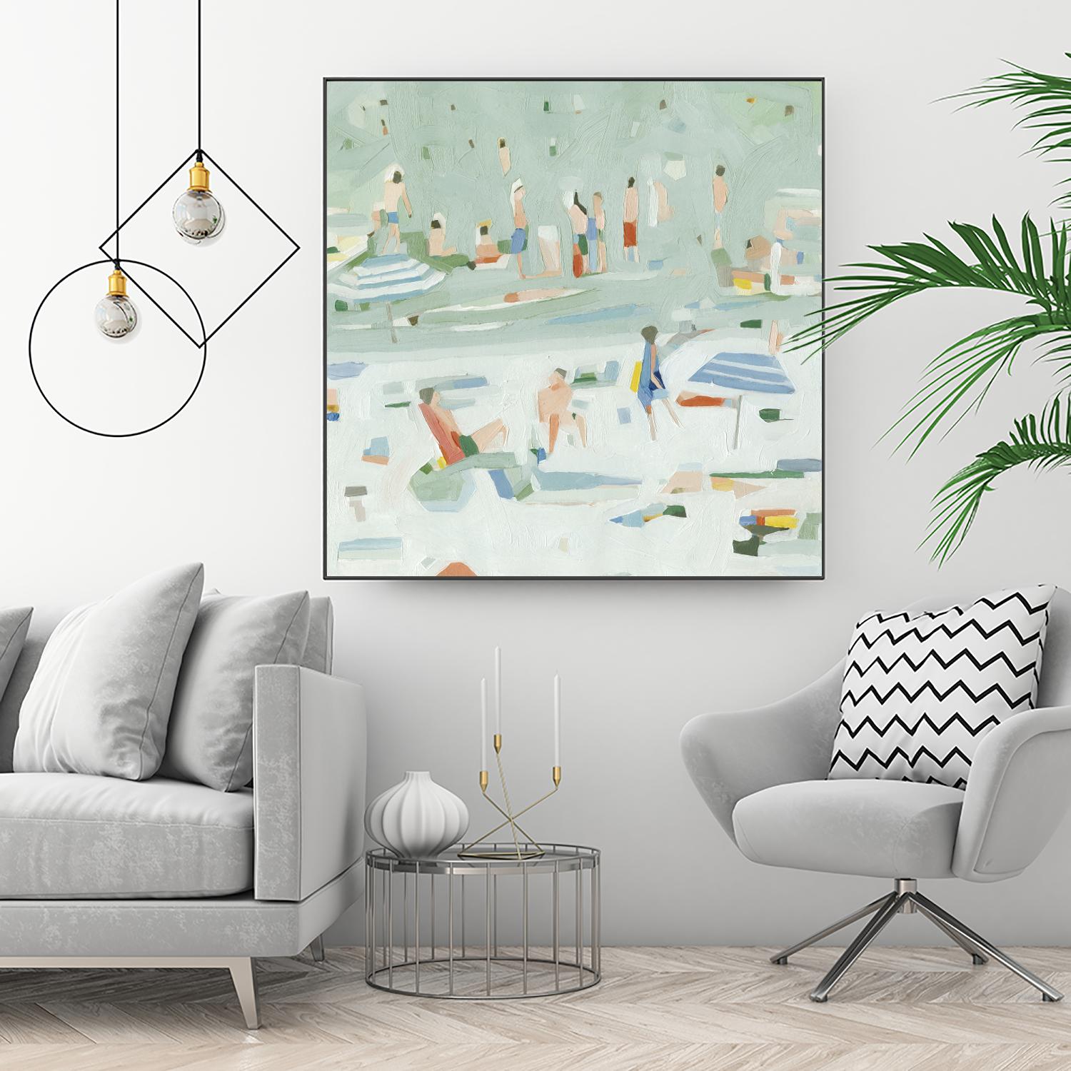 Summer Confetti II by Emma Scarvey on GIANT ART - green coastal & tropical abstract