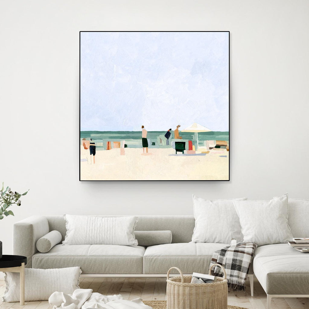 Family Vacation I by Emma Scarvey on GIANT ART - pink coastal & tropical abstract