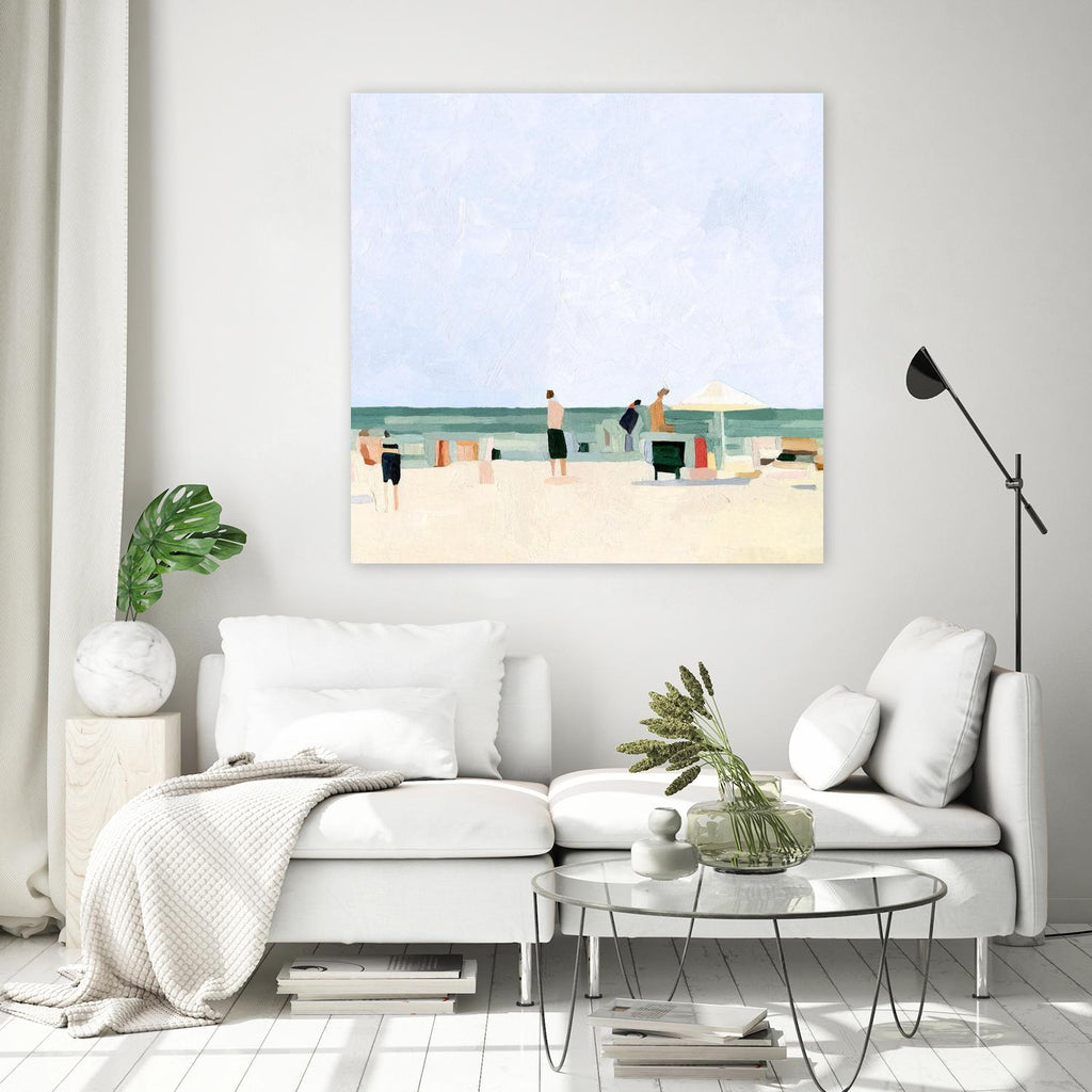 Family Vacation I by Emma Scarvey on GIANT ART - pink coastal & tropical abstract