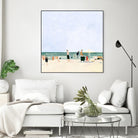 Family Vacation I by Emma Scarvey on GIANT ART - pink coastal & tropical abstract