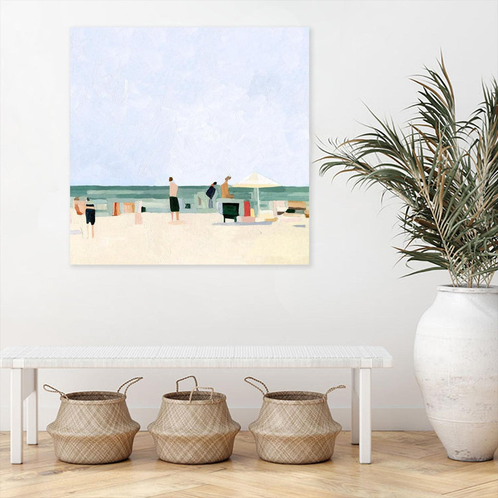 Vacances en famille I par Emma Scarvey sur GIANT ART - abstrait côtier et tropical rose