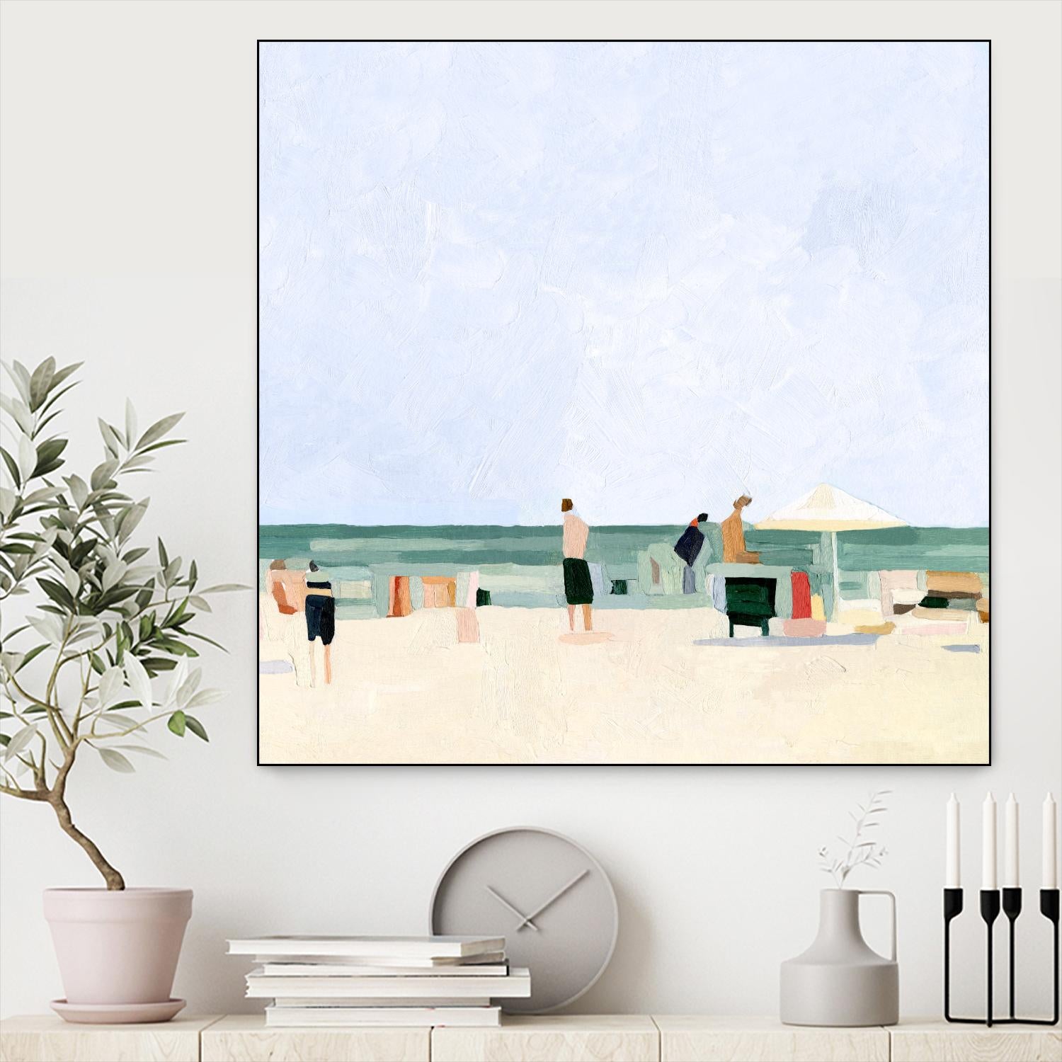 Family Vacation I by Emma Scarvey on GIANT ART - pink coastal & tropical abstract