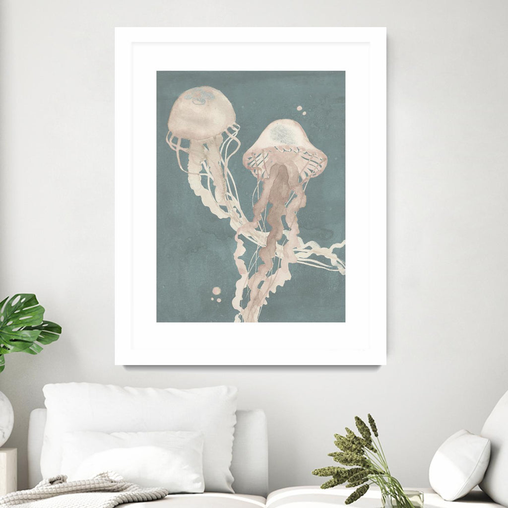 Jellyfish Dance I by Grace Popp on GIANT ART - pink coastal & tropical abstract