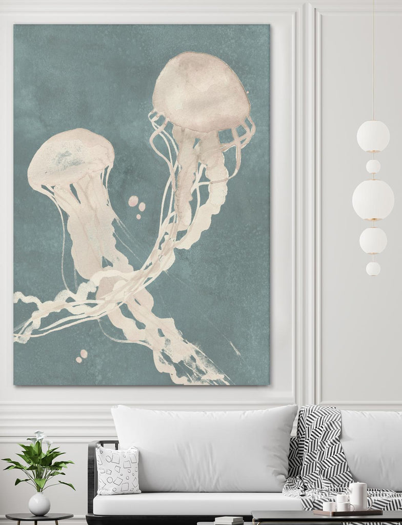 Jellyfish Dance II by Grace Popp on GIANT ART - blue coastal & tropical abstract