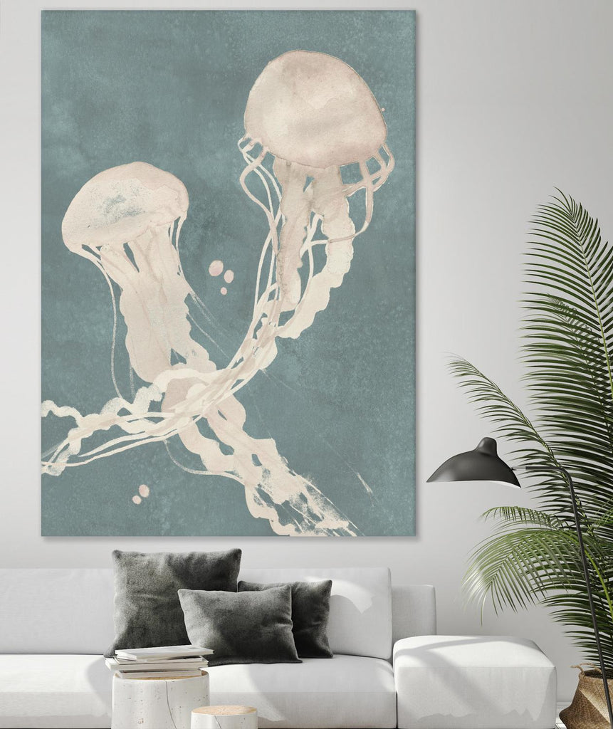 Jellyfish Dance II by Grace Popp on GIANT ART - blue coastal & tropical abstract