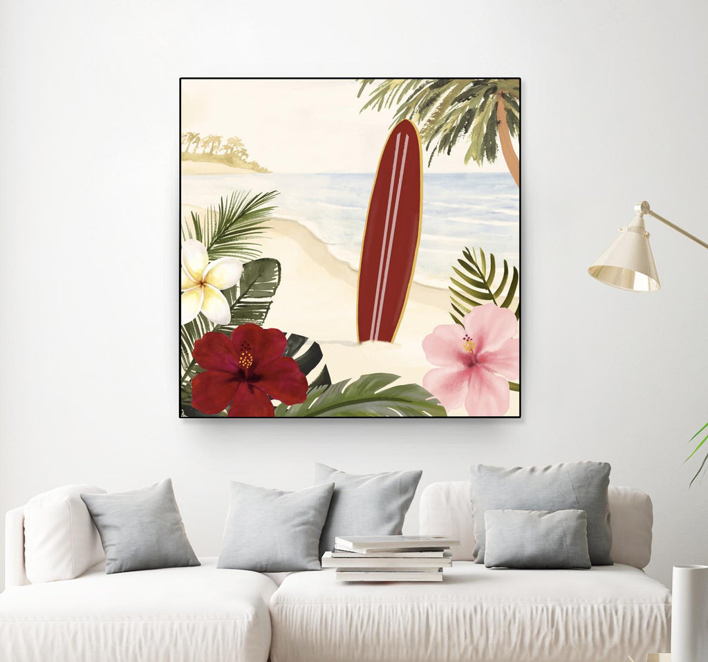 Aloha II par Victoria Borges sur GIANT ART - abstrait côtier et tropical rouge