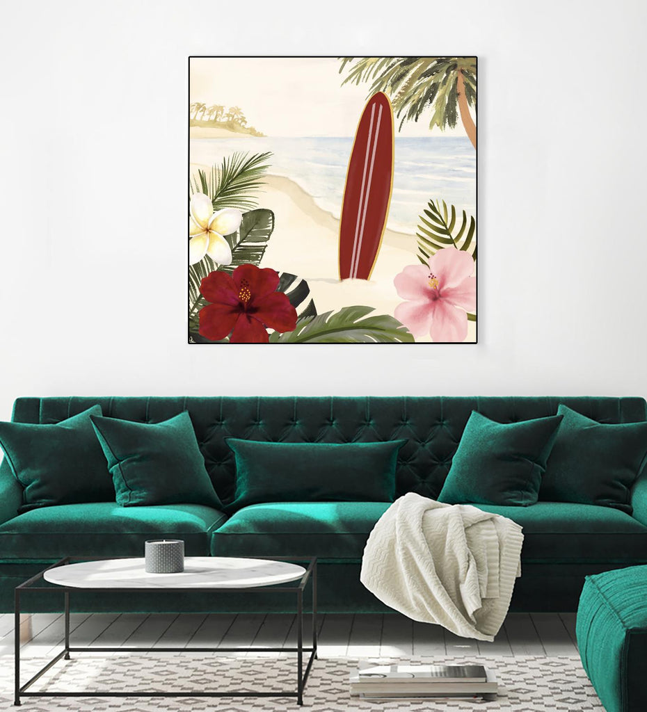 Aloha II by Victoria Borges on GIANT ART - red coastal & tropical abstract