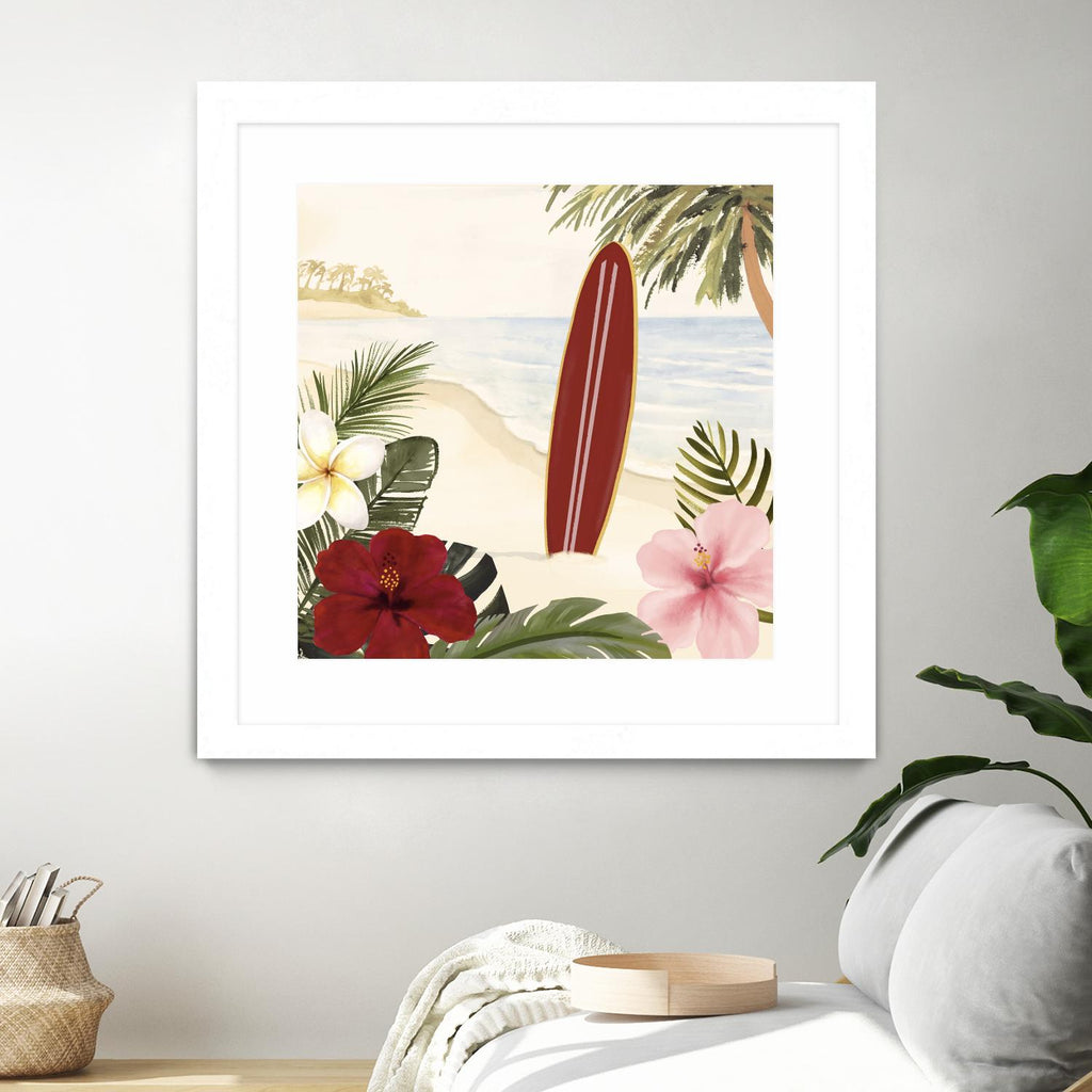 Aloha II par Victoria Borges sur GIANT ART - abstrait côtier et tropical rouge