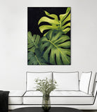Night Monsteras I by Grace Popp on GIANT ART - green  coastal & tropical abstract 