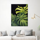 Night Monsteras I by Grace Popp on GIANT ART - green  coastal & tropical abstract 
