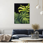 Night Monsteras I by Grace Popp on GIANT ART - green  coastal & tropical abstract 
