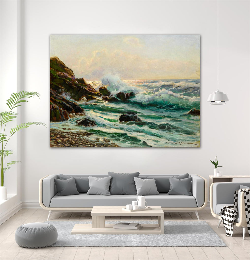 Grand paysage marin I de Constantin Alexandrovitch Westchiloff sur GIANT ART - mer verte côtière et tropicale 