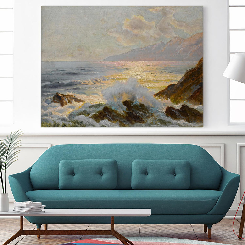 Main Seascape II by Constantin Alexandrovitch Westchiloff on GIANT ART - pink coastal & tropical abstract