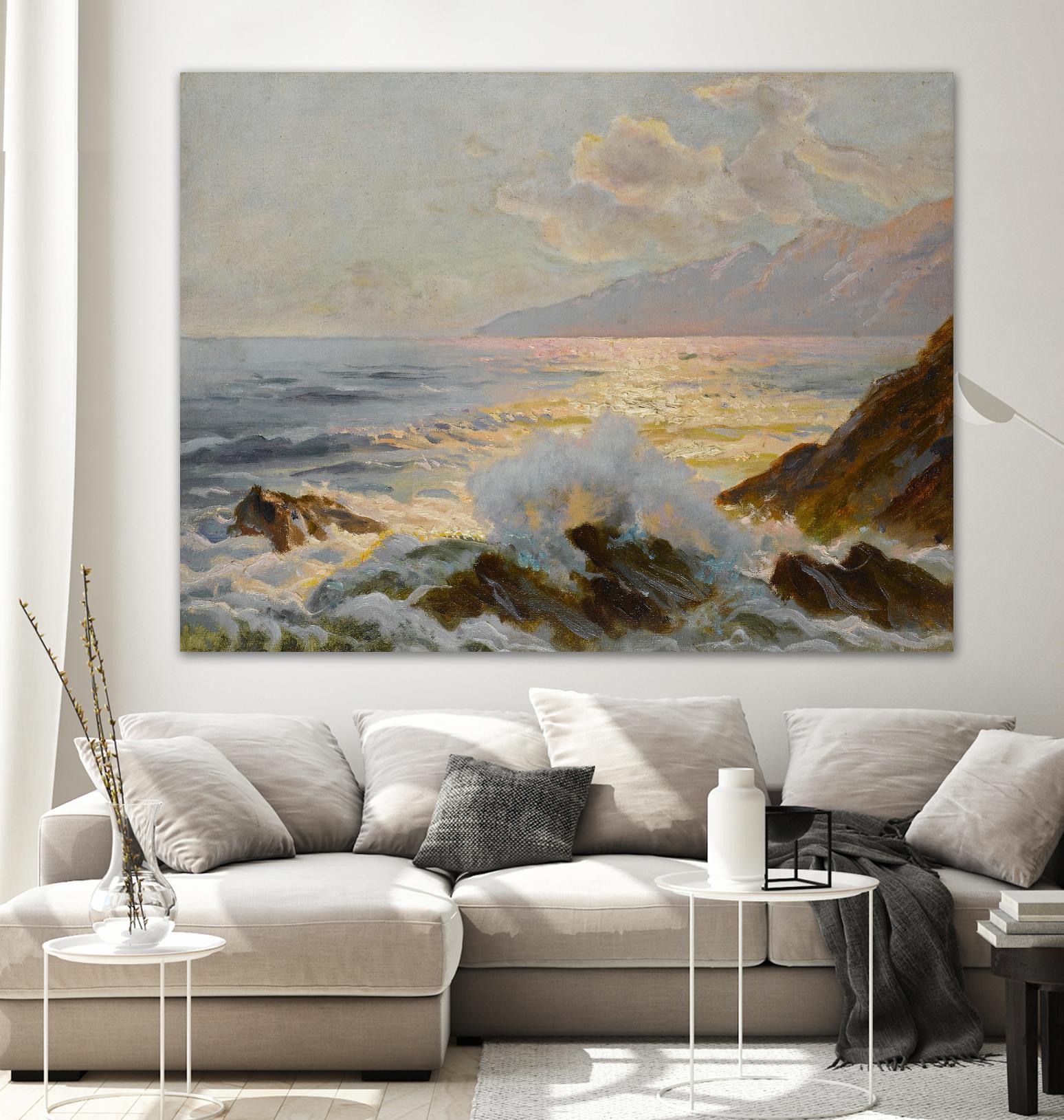 Main Seascape II by Constantin Alexandrovitch Westchiloff on GIANT ART - pink coastal & tropical abstract