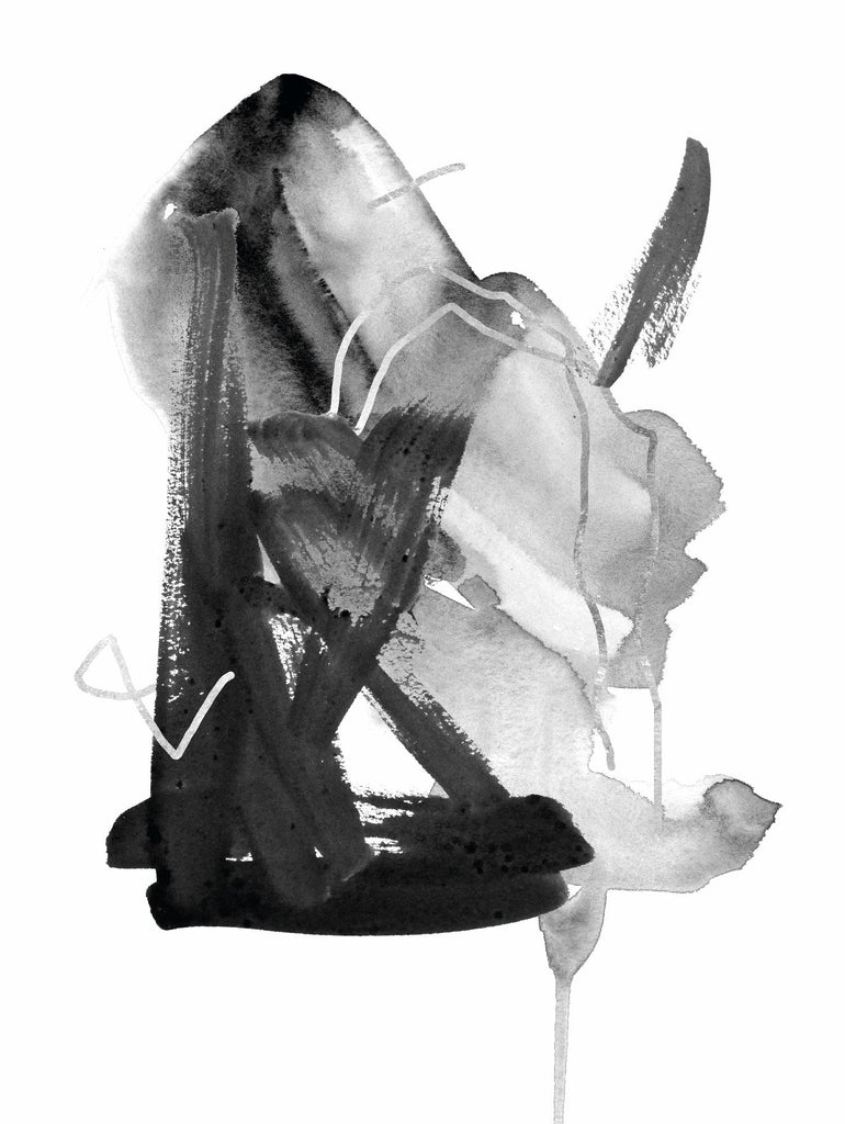 Black & Grey Collide II par Melissa Wang sur GIANT ART - abstrait gris abstrait