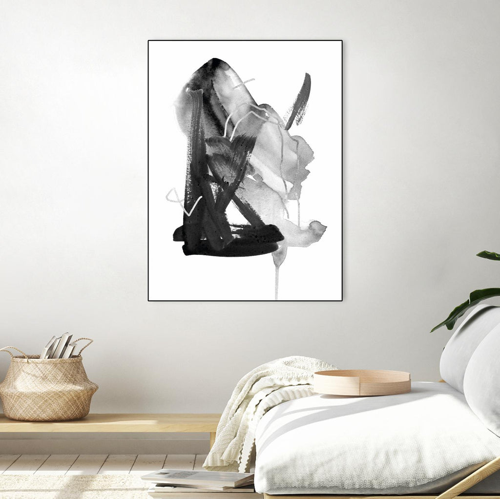 Black & Grey Collide II par Melissa Wang sur GIANT ART - abstrait gris abstrait