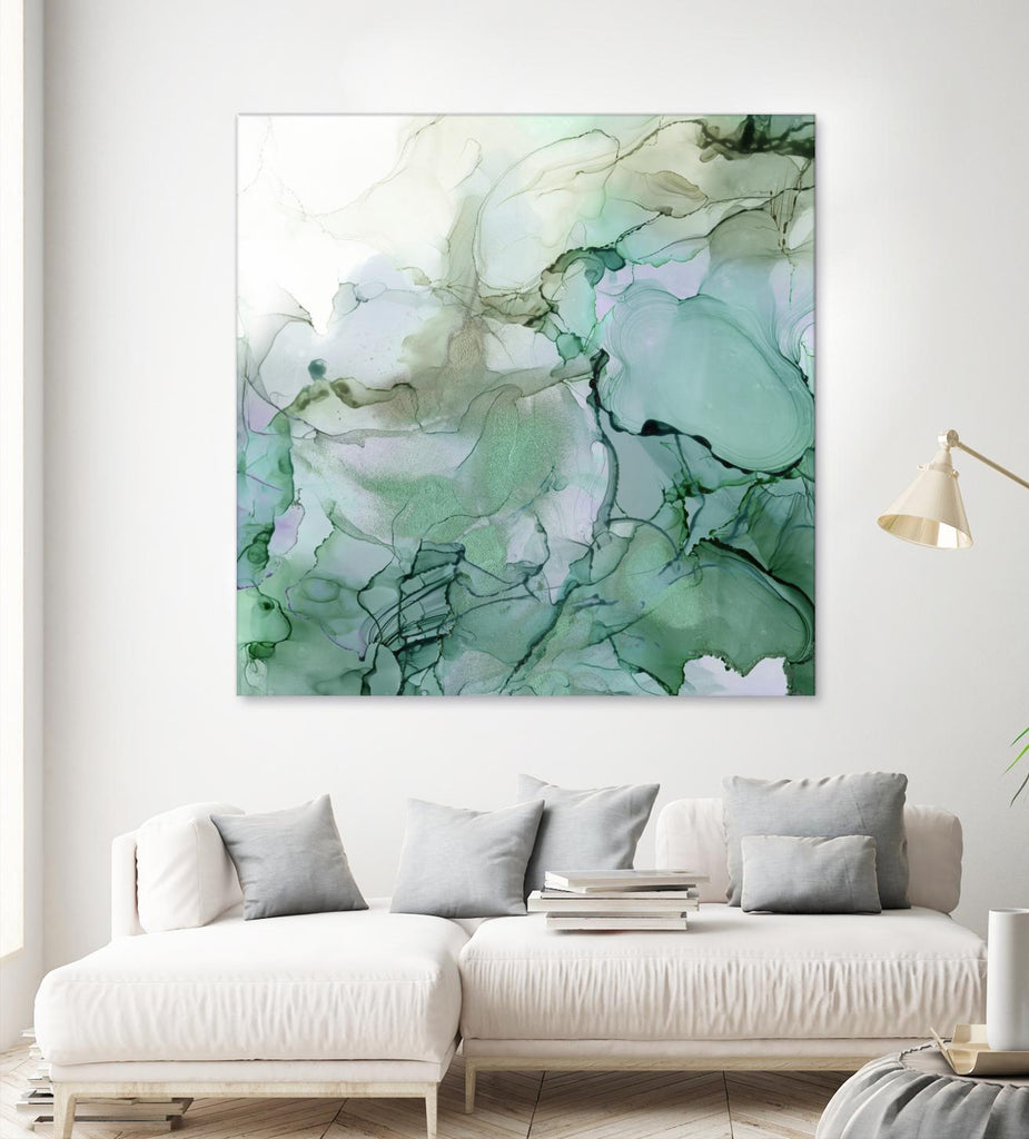 Emerald Cavern I by Jennifer Goldberger on GIANT ART - green abstract abstract