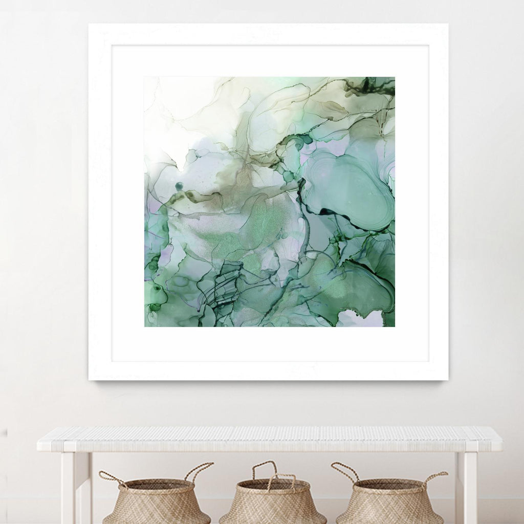 Emerald Cavern I by Jennifer Goldberger on GIANT ART - green abstract abstract