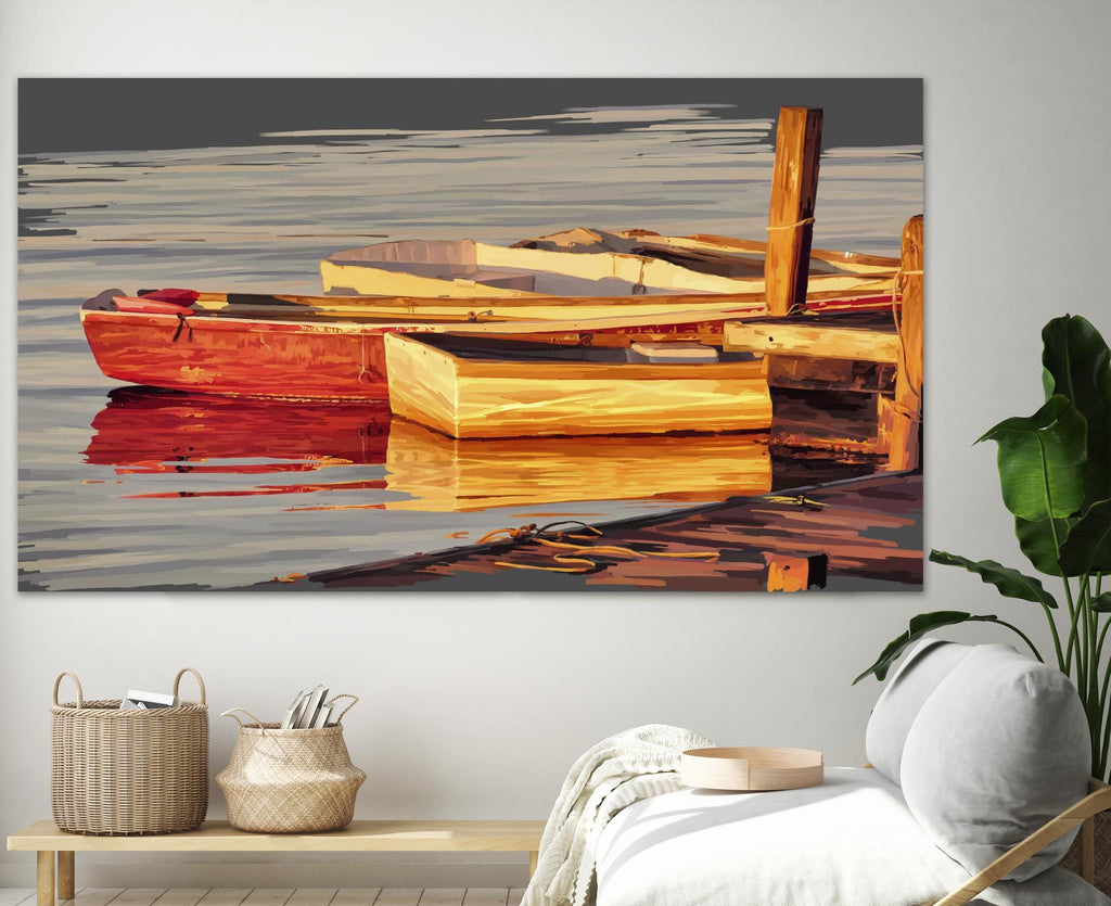 In the Golden Light I by Emily Kalina on GIANT ART - orange coastal & tropical abstract